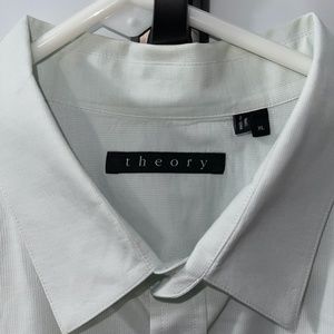 Theory Zack PS Ice Mint Micro Raised stripes Button Down Dress Shirt Size‎ XL